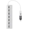 Image de Hub USB T'nB USB-A Aluminium vers 7 X USB-A Blanc et Gris