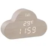 Image de T'nB T?nB - Réveil Numérique Nuage avec LED, Réveil Multifonction, Eclairage Ajustable, 3 Alarmes Programmables ? Finition Bois