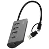 Image de T'nB iClick - Concentrateur (hub) - aluminum, 4-in-1 - 3 x SuperSpeed USB 3.0 + 1 x USB-C - de bureau
