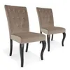 Image de Lot De 2 Chaises Taupes En Velours Baroque Port-Vila