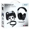 Image de Pack Starter Casque Gaming Konix pour PS5  Noir et Blanc + Coque de manette en silicone + Appui-pouce