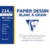 Image de ClaireFontaine Clairefontaine Pochette 12 Feuilles Dessin À Grain 24x32 224g Blanc