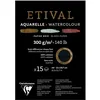 Image de ClaireFontaine Bloc Papier Aquarelle Etival Noir Grain Fin Et Torchon 300 G Sur M²