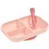 Image de Set repas silicone avec ventouse pink