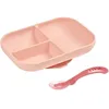 Image de Set Repas Silicone 2 PiÃ¨ces CompartimentÃ© - Pink