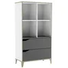 Image de Bibliothèque 2 tiroirs - GENIUS - Blanc et Gris - 70,2 x 35 x 130,3 cm - DEMEYERE