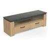 Image de Maisonetstyles Meuble Tv 2 Tiroirs 140x42x47 Cm Décor Chêne Et Gris - Cecey