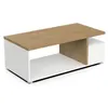 Image de Table basse rectangulaire ACCESS - 3 Niches - Décor chêne Hamilton et blanc - L 91,8 x P 50 x H 36 cm