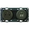 Image de Double prise Legrand en T + 2 USB CELIANE 2 noir