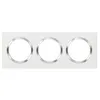 Image de Legrand Plaque carrée dooxie 3 postes finition blanc avec bague effet chrome