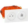 Image de Legrand KIT 2P+T/2XUSB PRECA BLANC