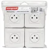 Image de Legrand Lot de 4 prises de courant Surface Mosaic blanc complet avec plaque LEGRAND