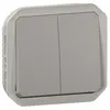 Image de Legrand Commande double interrupteur ou poussoir Plexo composable gris (069525L)
