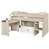Image de LIT COMBINÃ ENFANT ZOLA 90X200 CM - 2 PORTES - AVEC BUREAU - DÃCOR ACACIA CLAIR ET BLANC - L 206,3 X H 110 X P 114/183 CM - PA