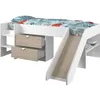 Image de Parisot Parisot Slide - Lit Toboggan Enfant - Décor Blanc Et Chêne Jackson - Sommier Inclus - 90 X 200 Cm