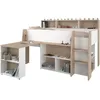 Image de Parisot PARISOT Lit combiné enfant avec bureau rétractable - Décor blanc et chene - 90x 200 cm - Sommier inclus -THEO