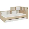 Image de Lit Gabin avec rangements et tiroir - 90 x 200 cm - Coloris : chêne et blanc