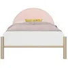 Image de Lit 90cm x 190cm avec Ã©clairage led et tÃªte de lit rose en mÃ©laminÃ©