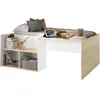 Image de Lit combinÃ© enfant OSCAR - 90 x 190 cm - Chene clair / Blanc - Diagone
