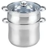 Image de Couscoussier ESSENTIELB Vapeur Inox diam 26 cm + couvercle verre