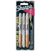 Image de Pack de 3 Marqueurs permanents à pointe fine métallique Sharpie Or Argent et Bronze