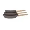 Image de Batterie de cuisine Arthur Martin Set de 3 poêles am1052 Taupe