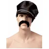 Image de Casquette de biker avec chaine - simili cuir noir