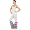 Image de 1 Paire de jambière Disco multicolore en peluche 40cm REF/21025- Ptit clown