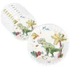 Image de Assiettes - P'TIT Clown - Dinosaures - Carton - 23 cm de diamÃ¨tre - Blanc
