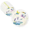 Image de Assiettes anniversaire - P'TIT Clown - re22471 - Licornes - Lot de 8 - DiamÃ¨tre 23 cm