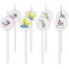 Image de P'TIT Clown re22501 - Lot de 8 pailles anniversaire Licornes
