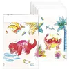 Image de Sachets Anniversaire - Ptit Clown - Dinosaures - Lot De 8 - 13 X 17 Cm - Blanc