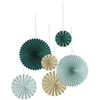 Image de Rosaces Ã  suspendre - PTIT CLOWN - REF/22612 - Vert clair, foncÃ© et Beige/ivoire - 15, 20, 25 cm - 6 piÃ¨ces