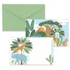 Image de Carton Invitation - Ptit Clown - Lot De 8 - Animaux De La Savane - Multicolore - Enfant