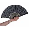 Image de Eventail tissu et plastique noir 45cm