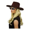 Image de Chapeau cow boy imitation nubuck marron fonce