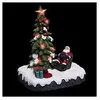 Image de Village de NoÃ«l lumineux PÃ¨re noÃ«l dans son fauteuil autour d'un sapin