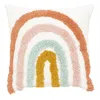 Image de Atmosphera Coussin Arc-En-Ciel Effet Peluche 40 X 40 Cm - Ecru