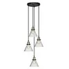 Image de Luminaire Suspension 4 Lampes En MÃ©tal Et Verre H 80 Cm