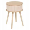 Image de Table de chevet 2 portes en bois NYSOS - CrÃ¨me