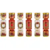 Image de Atmosphera Lot de 6 crackers imprimés Couronne de Noël - Rouge et blanc