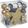 Image de Kit de dÃ©coration pour sapin de NoÃ«l - 44 PiÃ¨ces - Bleu et Or