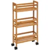 Image de 5 Five Simply Smart Desserte De Cuisine À Roulettes 3 Niveaux En Bambou - Marron