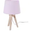 Image de Atmosphera - Lampe de chevet en bois sur 3 pieds - H. 30,5 cm - Rose