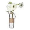 Image de Fleur artificielle Camelia vase en verre et corde H 39 cm