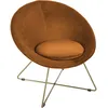 Image de Atmosphera Fauteuil De Salon En Velours Evan - Ocre