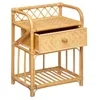 Image de Table De Chevet 1 Tiroir En Rotin Et Bambou H 60 Cm