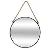 Image de Atmosphera Miroir mural en Métal Noir  avec corde D 37 cm