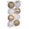 Image de Atmosphera Créateur d'intérieur - Lot de 8 Boules de Noël Colorama 7cm Or & Blanc