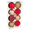 Image de Déco de sapin Lot de 8 Boules de Noël D 7 cm - Rouge et Or